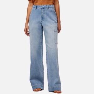 JOE'S NOLAN CARGO BLUE HIGH RISE WIDE LEG JEANS SIZE 28 $228